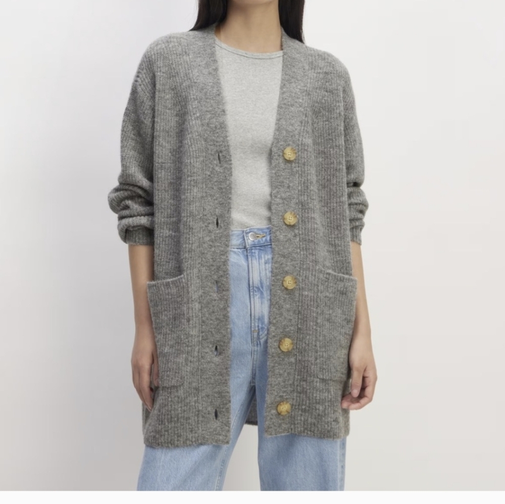 Everlane Gray Alpaca Oversized Cardigan  SZ.XS